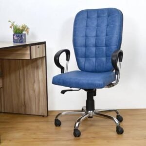 Blue Ergonomic Office Chair Leatherette Office Conference Chair  (Blue, Pre-assembled)