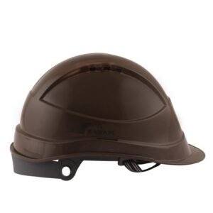 High Density Polyethylene Karam PN541 Brown ISI Marked Safety Helmet with Peak