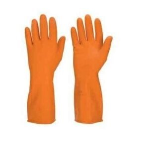 Chemisafe Orange Rubber Hand Gloves (Pack of 10)