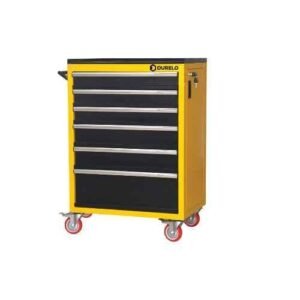 Durelo Steel Yellow & Red 3 Drawer Tool Cabinet Roller, D24/3Y