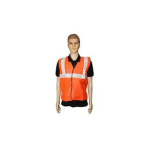 Generic 60 GSM 1 Fabric Sleeves Less Standard Size Orange Reflective Jacket