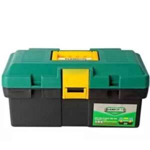 Hanbon 14 inch Plastic Green Tool Box with Tray, 120314