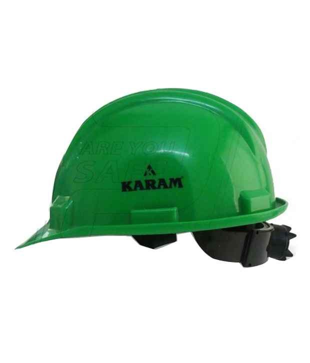 Karam Green Plastic Cradle Ratchet Type Safety Helmet, PN-521 (Pack of 5) 1 Karam Green Plastic Cradle Ratchet Type Safety Helmet, PN-521 (Pack of 5)