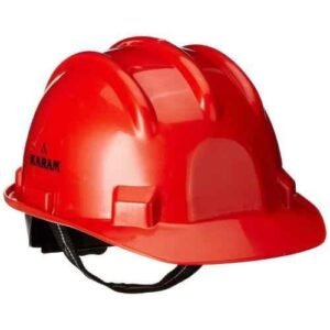 Karam Red Plastic Cradle Ratchet Type Safety Helmet, PN-521 (Pack of 2)