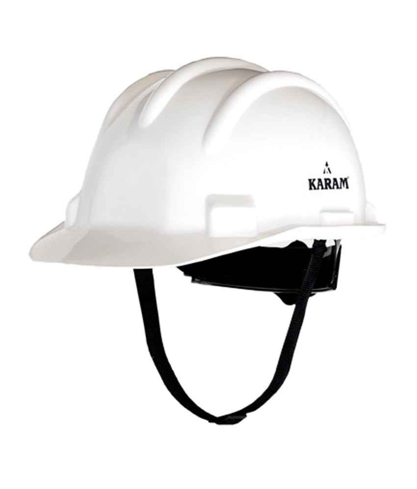 Karam White Plastic Cradle Ratchet Type Safety Helmet, PN-521 (Pack of 5) 1 Karam White Plastic Cradle Ratchet Type Safety Helmet, PN-521 (Pack of 5)