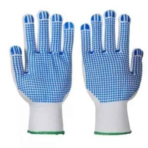 Stockhawkers 10 inch Cotton White & Blue Safety Hand Gloves