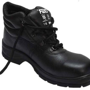 Tiger Leopard S1 BG High Ankle Steel Toe Black Work Safety Shoes, Size: 8